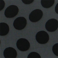 Crinkle Burn-out Velvet - Dots, 45" - (154X) Dots-Black.Damaged,  has holes, B Grade.